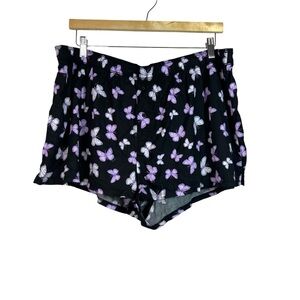 Victoria's Secret PINK Flannel Sleepy Boxy
Pajama Bottom Shorts Black Butterfly
